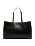 Autograph leather embossed tote bag, structured rectangular shape, UK version