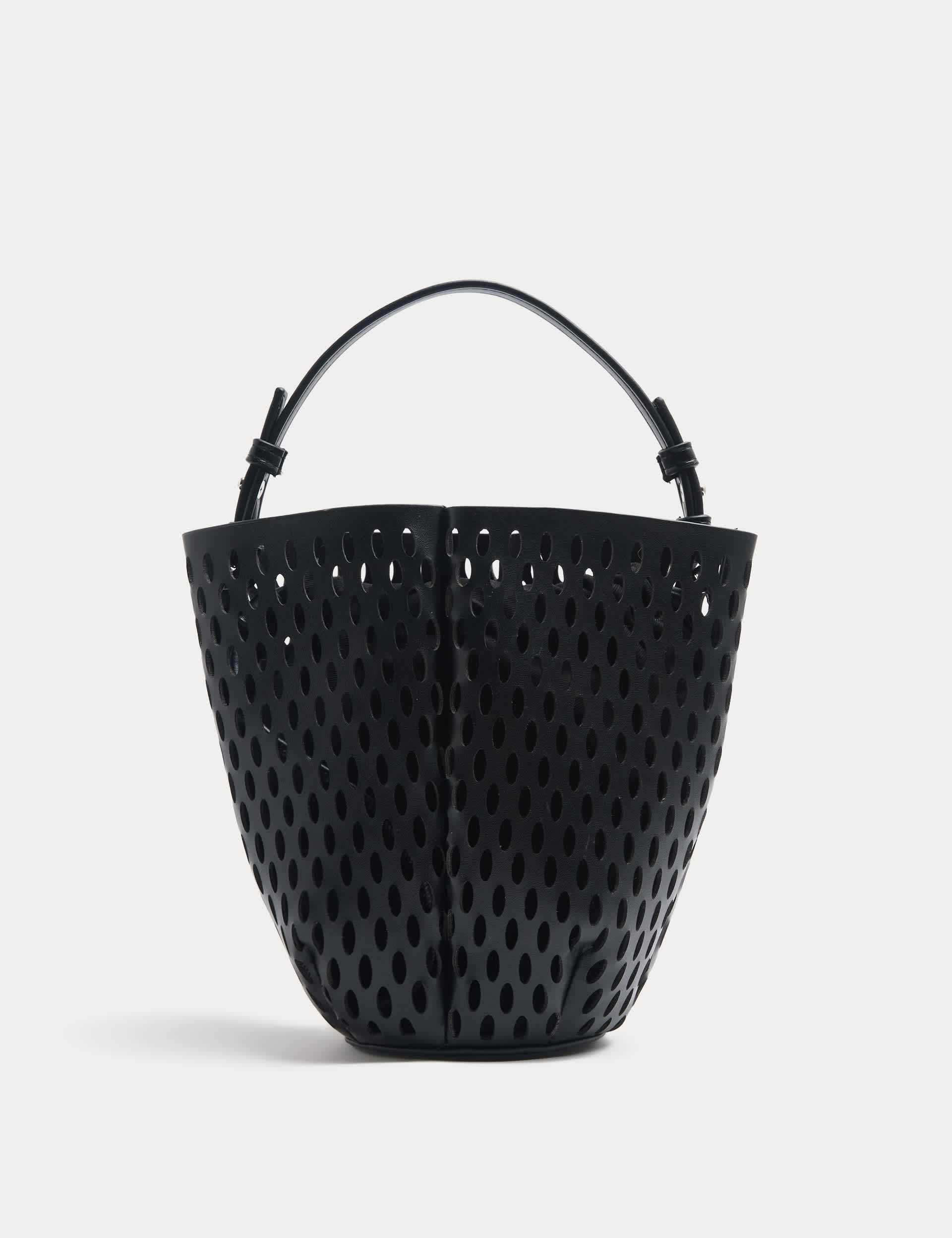 M&S faux leather tulip bucket bag with laser cut - British product