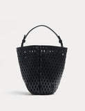 M&S faux leather tulip bucket bag with laser cut - British product