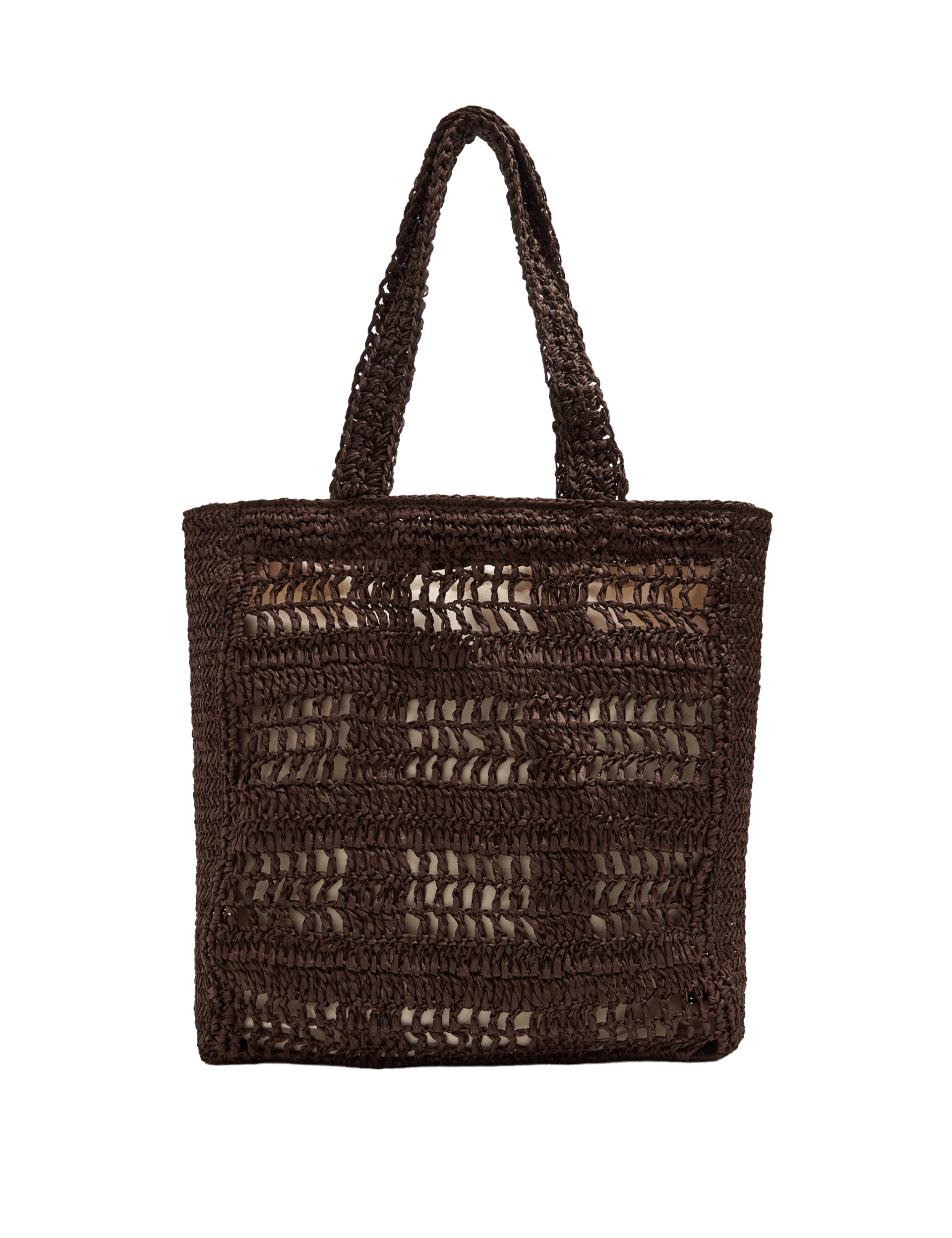 M&S straw tote bag natural straw cotton lining - British product
