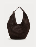 M&S straw shoulder bag with gold-tone buckle, imported from the UK