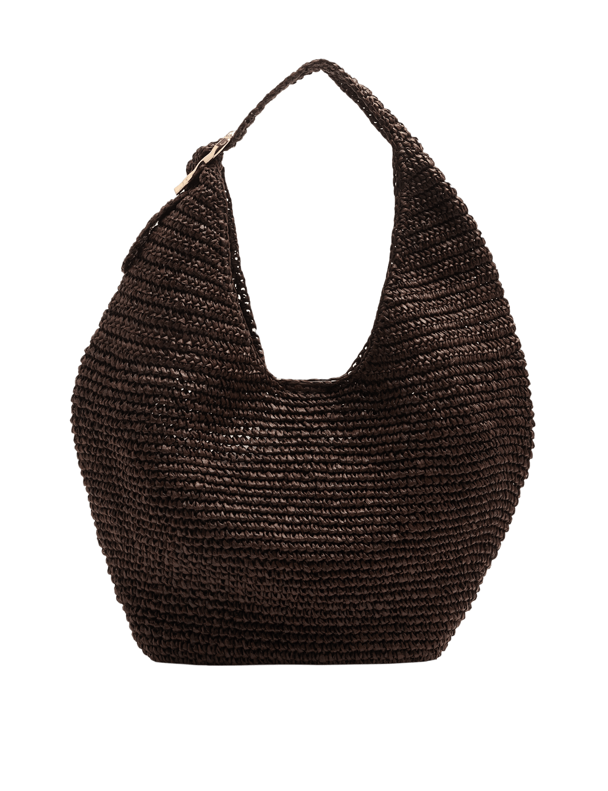M&S straw shoulder bag with gold-tone buckle, imported from the UK