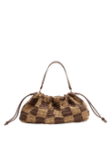 M&S straw check drawstring beach bag 44 cm wide, UK version