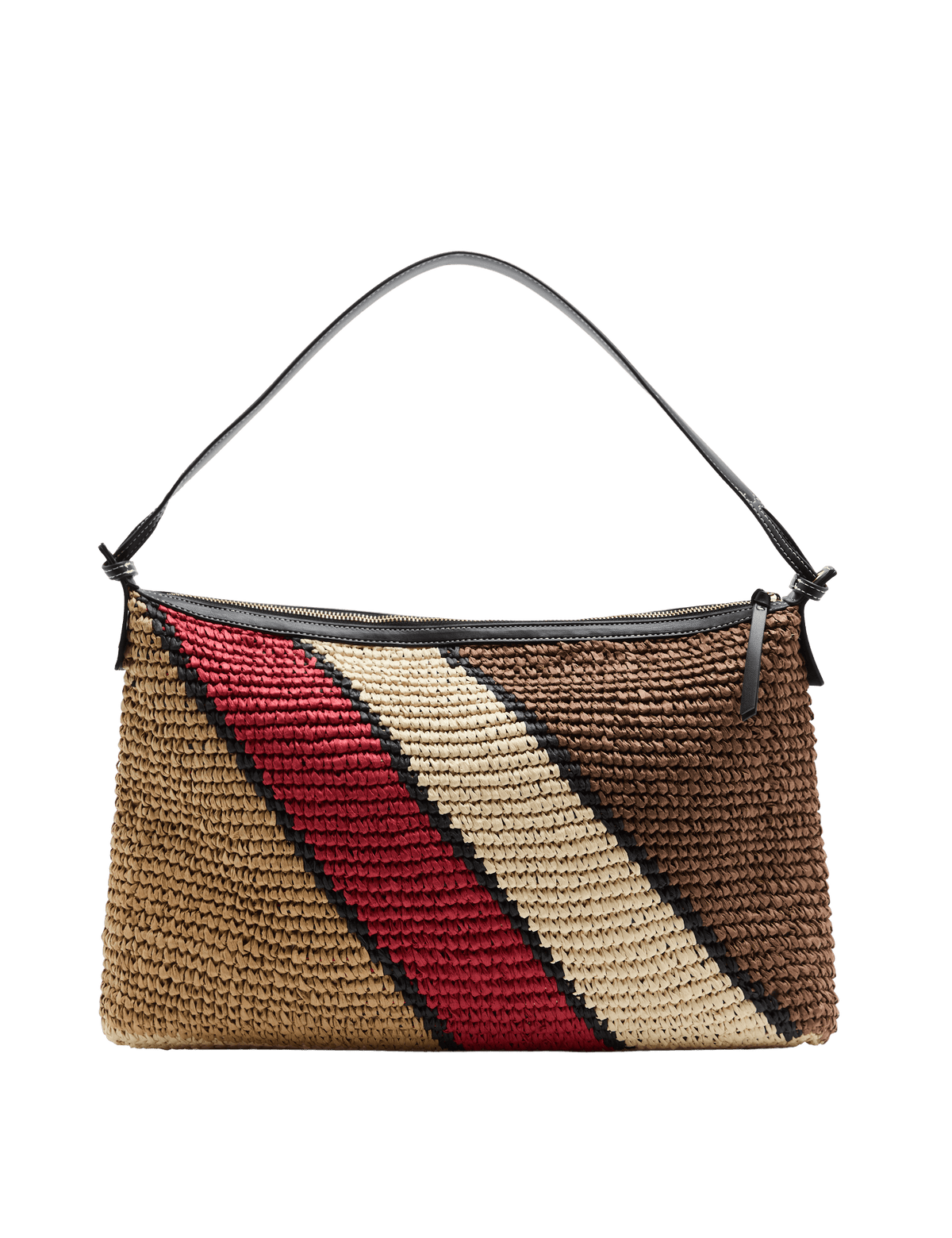 M&S straw colour block slouchy shopper, imported from the UK
