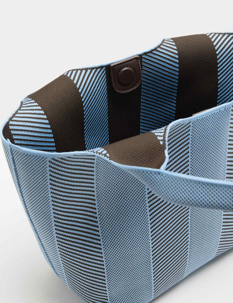 Flyknit striped top handle grab bag woven design - British product