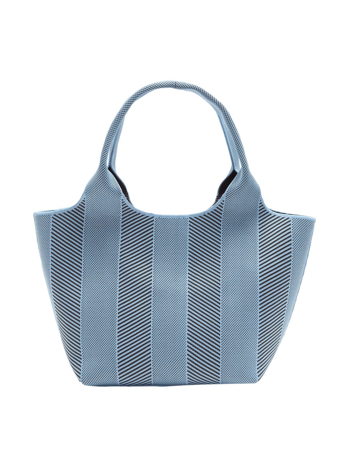Flyknit striped top handle grab bag woven design - British product