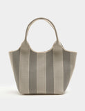 Flyknit striped top handle grab bag woven design - British product