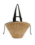 M&S straw bucket bag with drawstring closure, imported from the UK