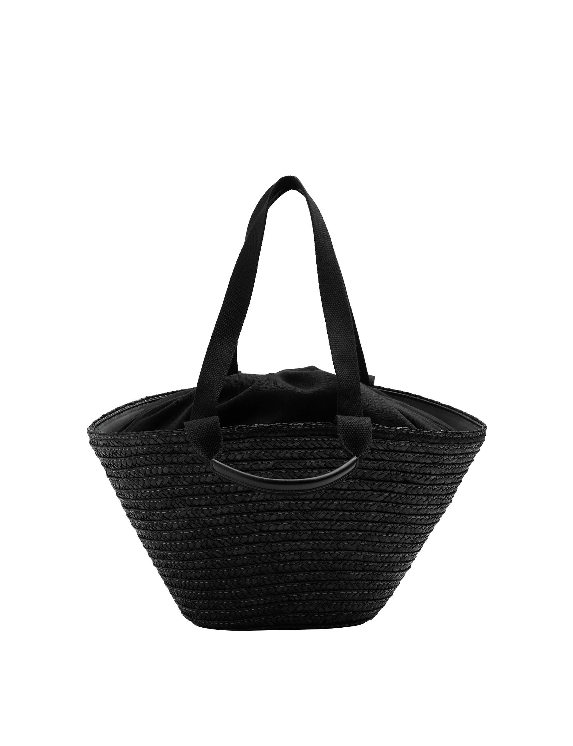 M&S straw drawstring bucket bag 21cm, imported from the UK