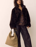 Per Una suede shoulder bag with top handle (British brand)