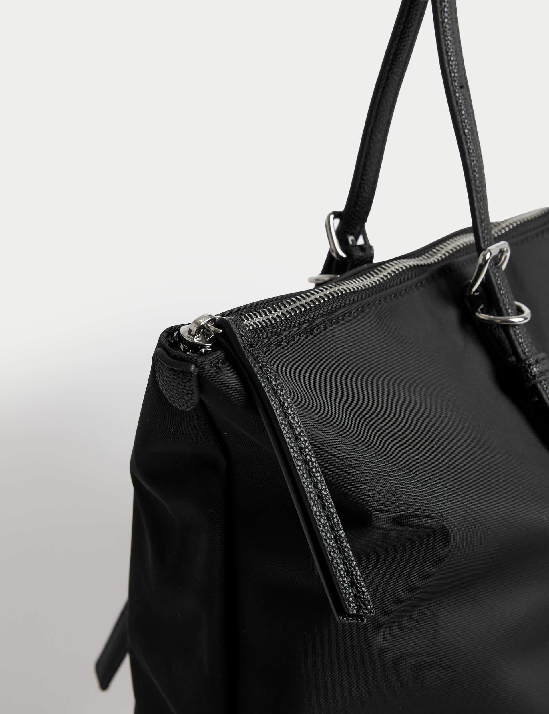 M&S top handle shoulder bag, wipe-clean fabric, roomy interior (British brand)
