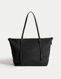 M&S top handle shoulder bag, wipe-clean fabric, roomy interior (British brand)