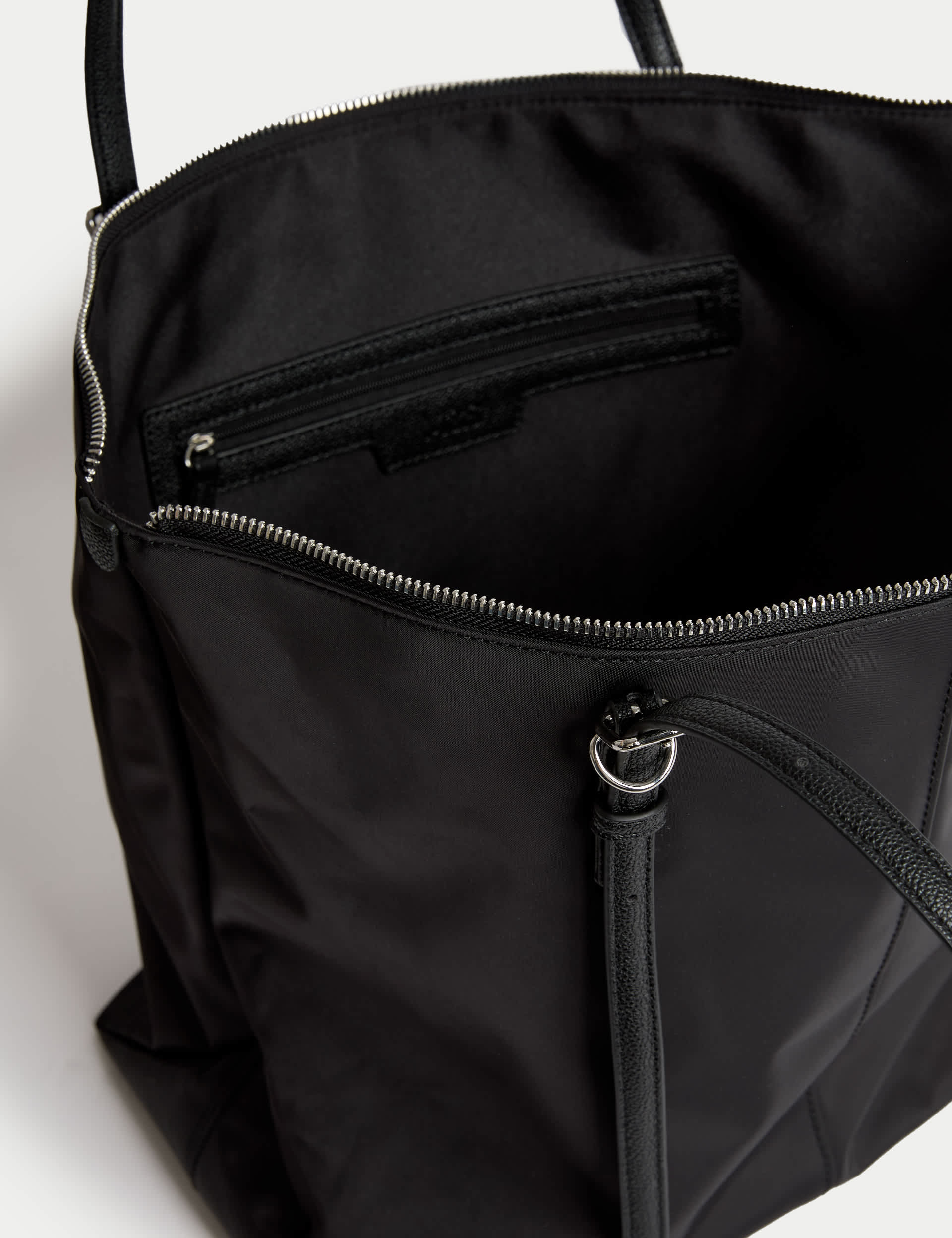 M&S top handle shoulder bag, wipe-clean fabric, roomy interior (British brand)