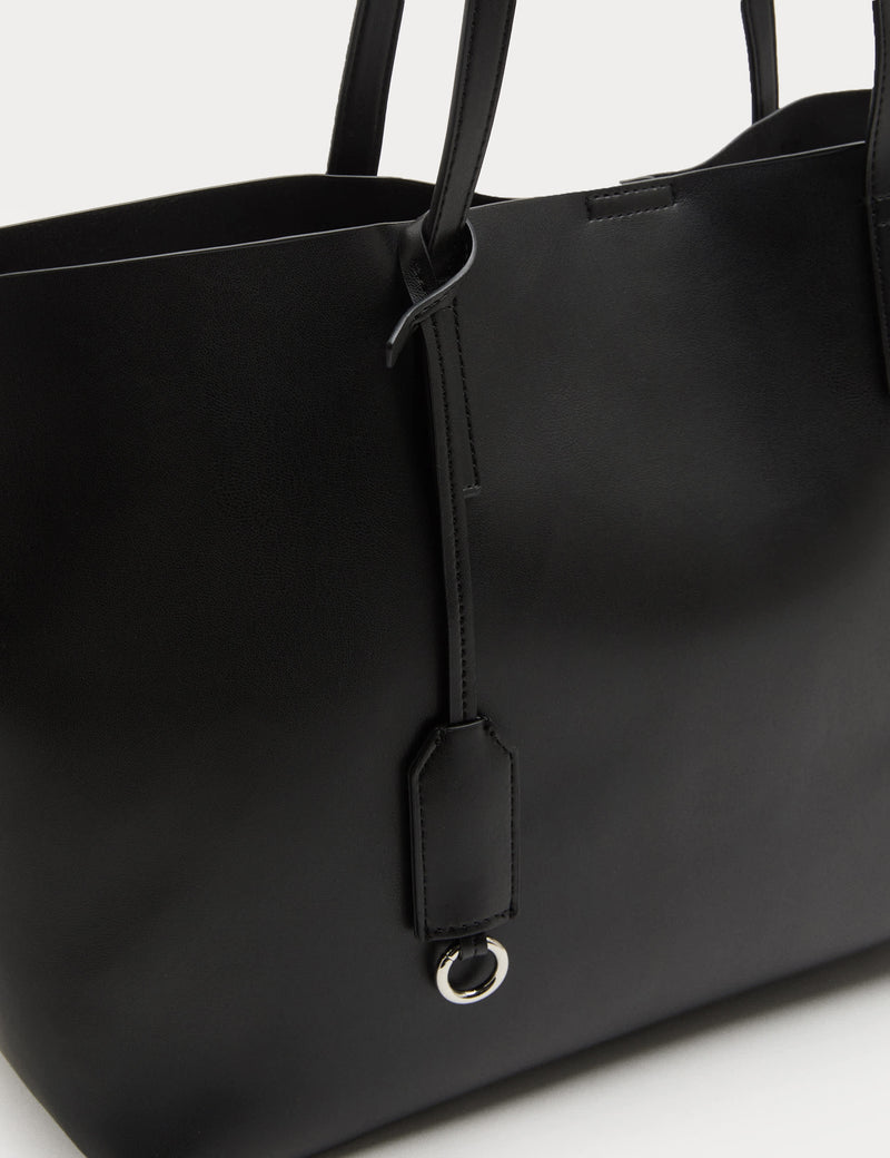 M&S faux leather shopper bag with handles and detachable purse, UK version