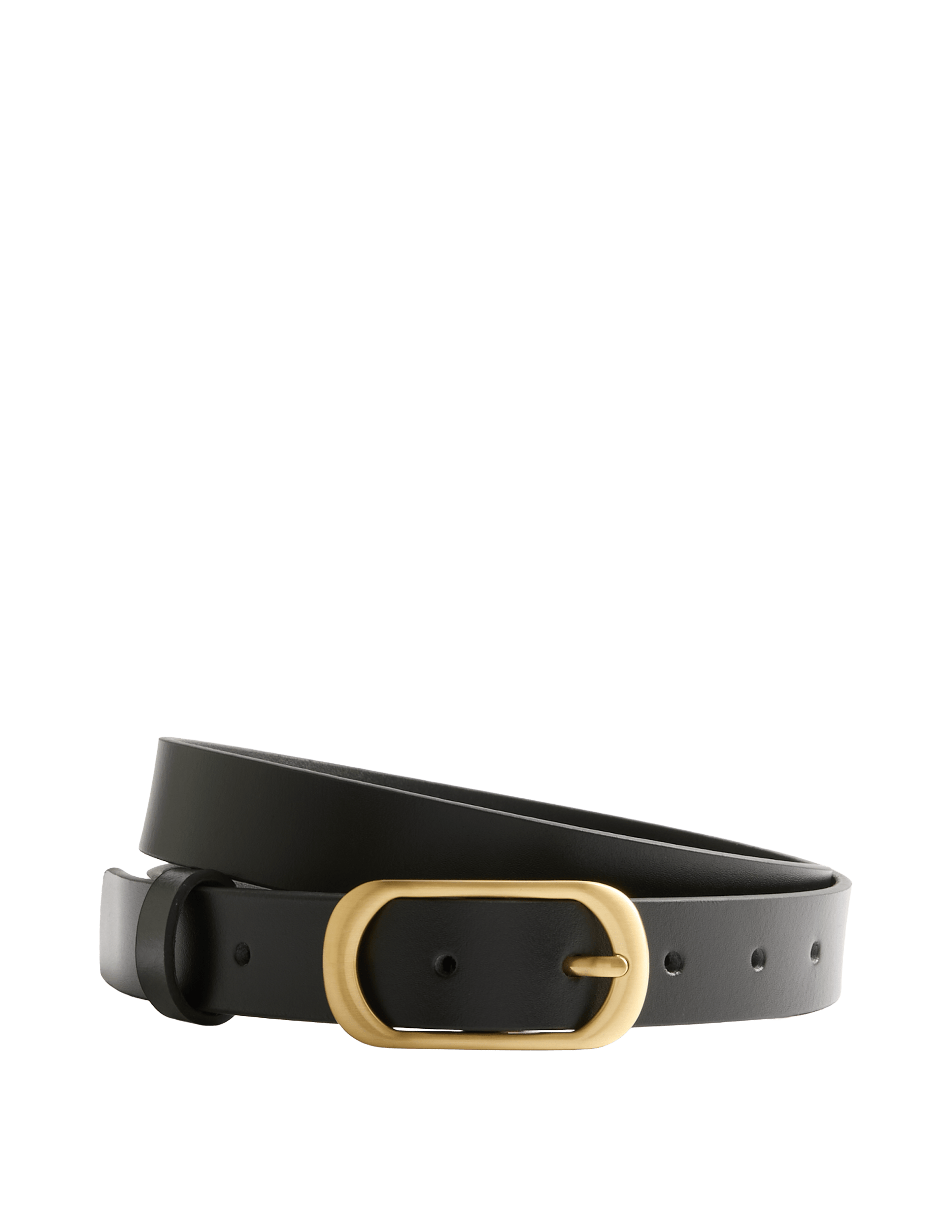 M&S leather belt with oval metal buckle, 2.8 cm width, imported from the UK