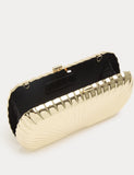 M&S gold textured chain strap clutch bag, UK version