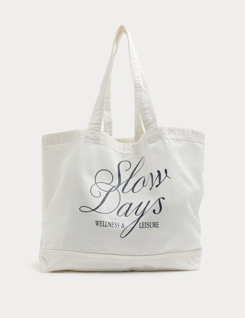 M&S pure cotton canvas tote bag with LA graphic print, imported from the UK