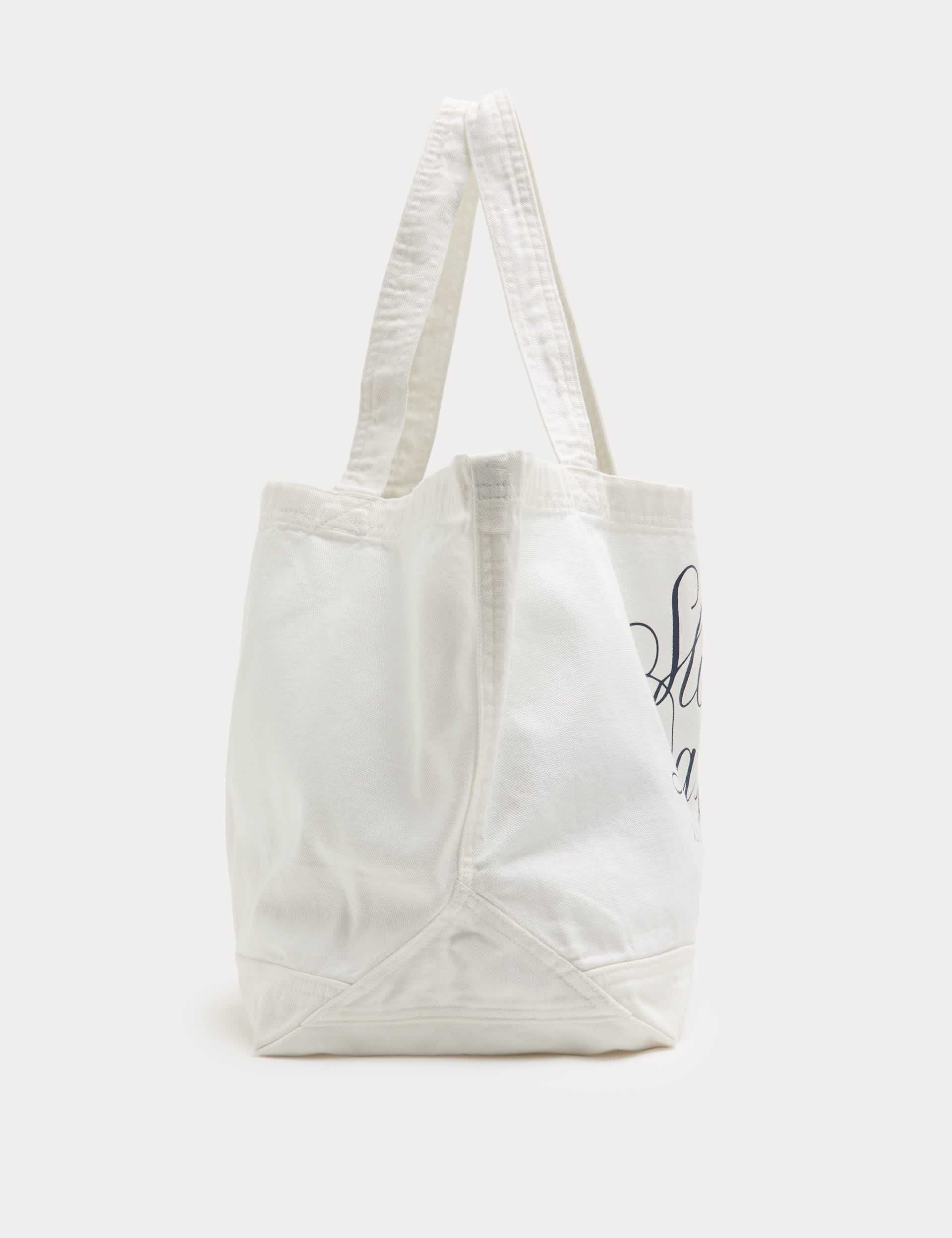 M&S pure cotton canvas tote bag with LA graphic print, imported from the UK