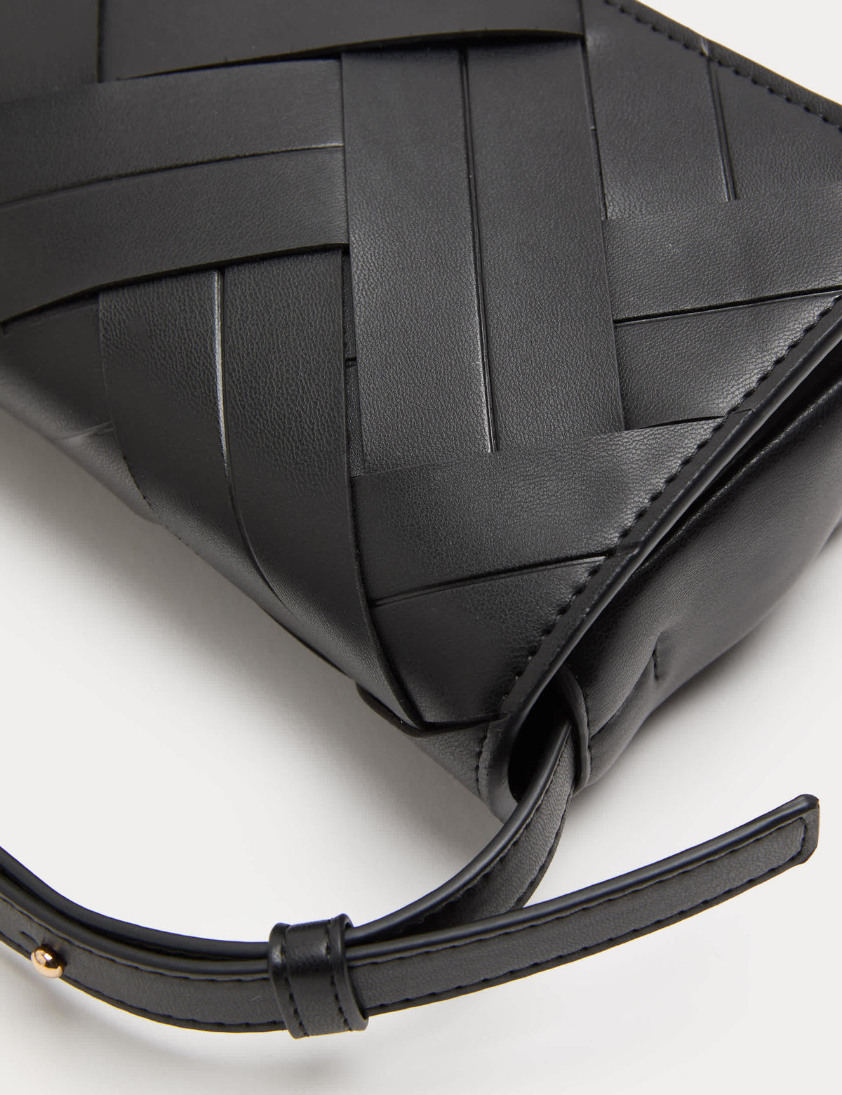 M&S Faux Leather Woven Mini Cross Body Bag