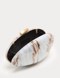 M&S marble pearl clutch bag with gold-tone hardware (British brand)