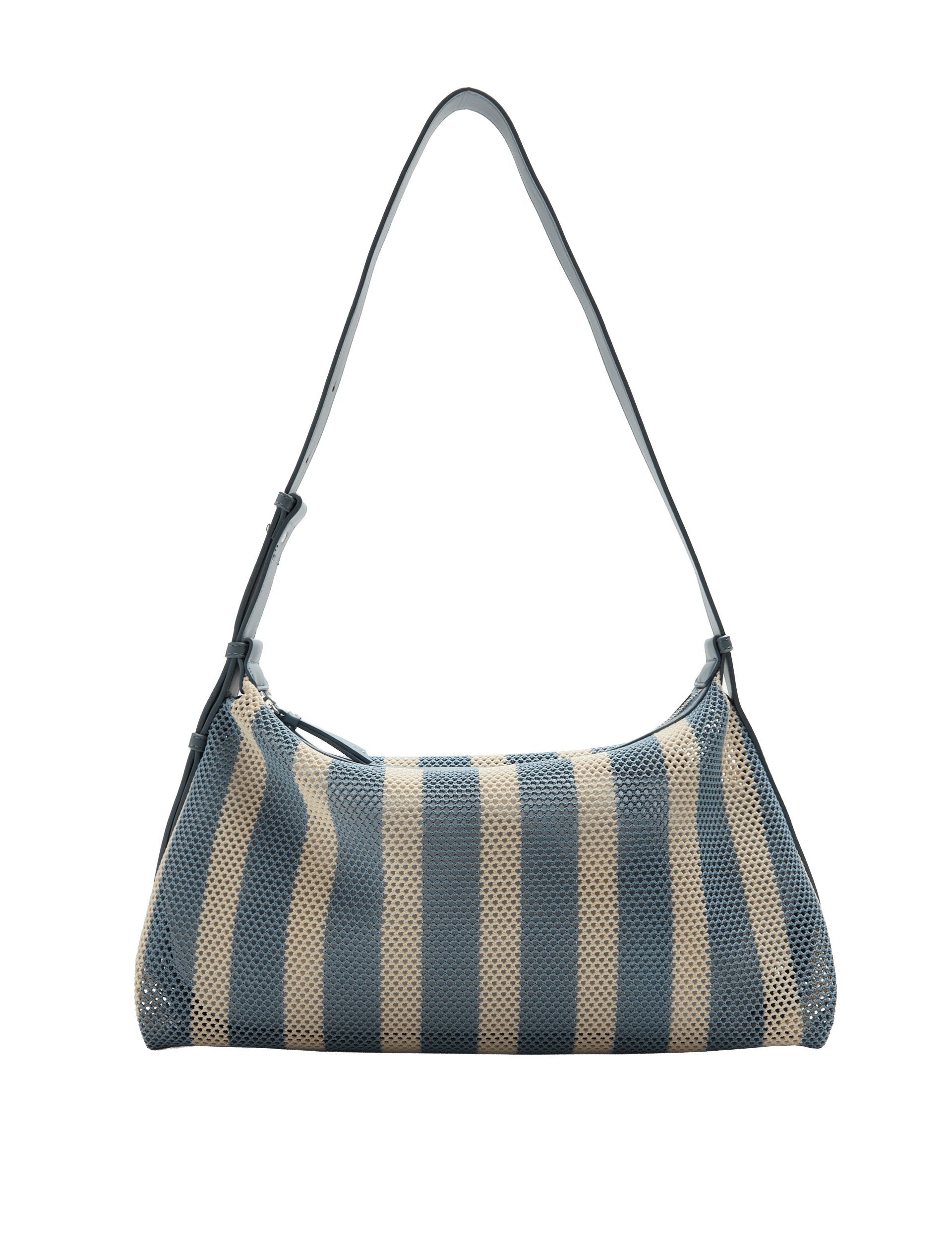 Mesh Striped Shoulder Cross Body Bag