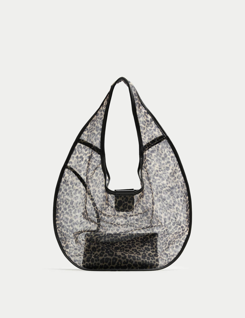 M&S leopard print mesh moon shoulder bag, UK version