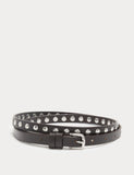 M&S leather studded skinny waist belt, UK version