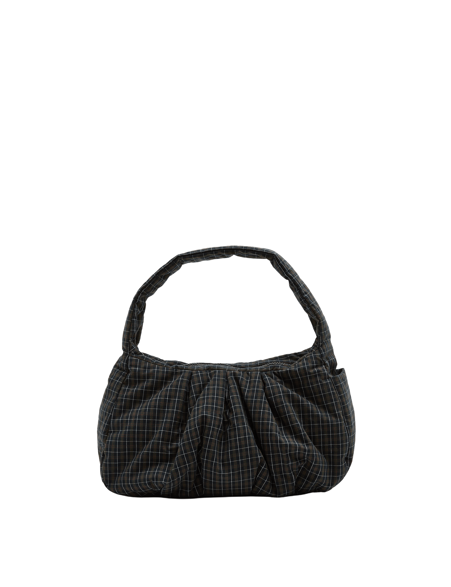 M&S pure cotton checked ruched shoulder bag, imported from the UK