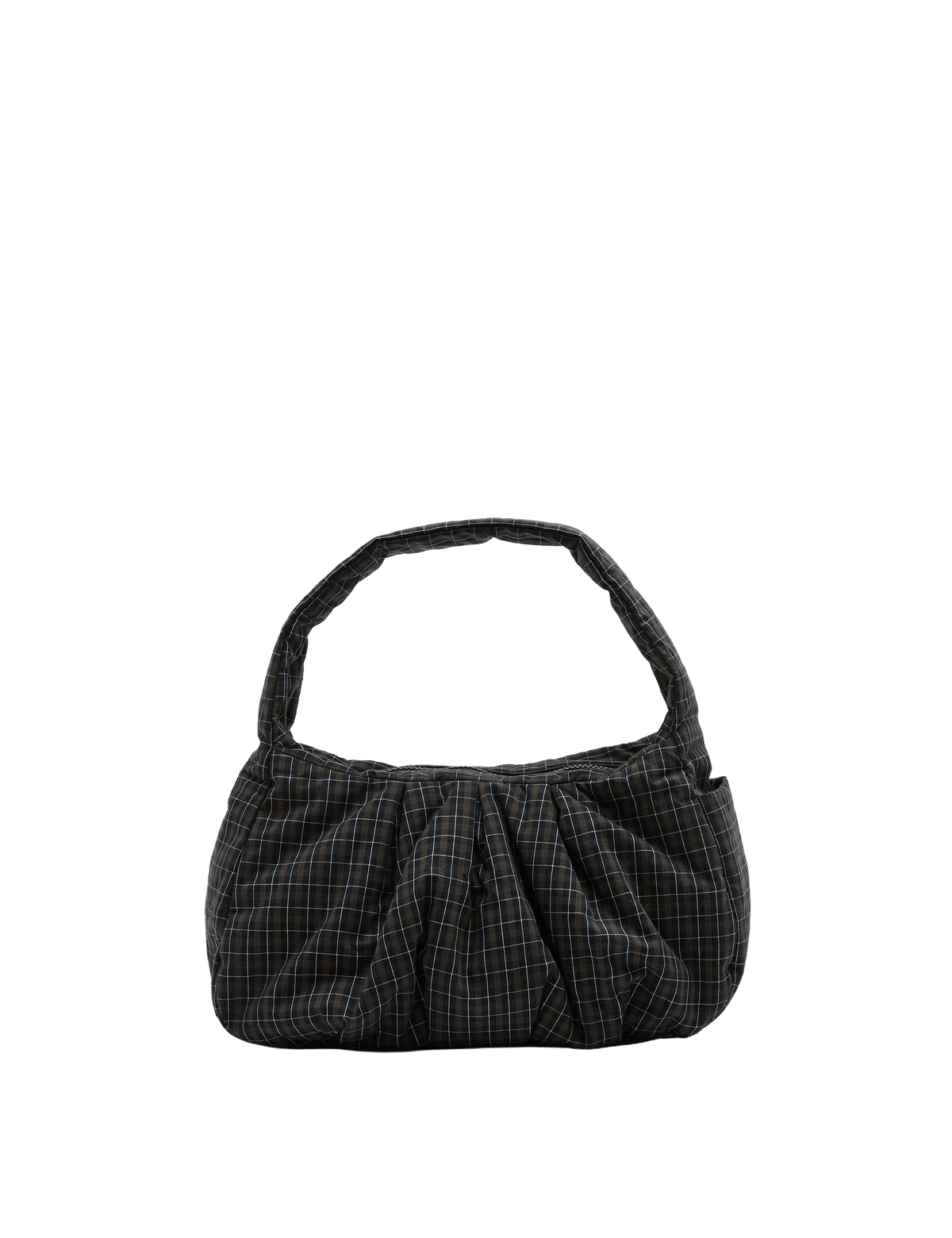 M&S pure cotton checked ruched shoulder bag, imported from the UK