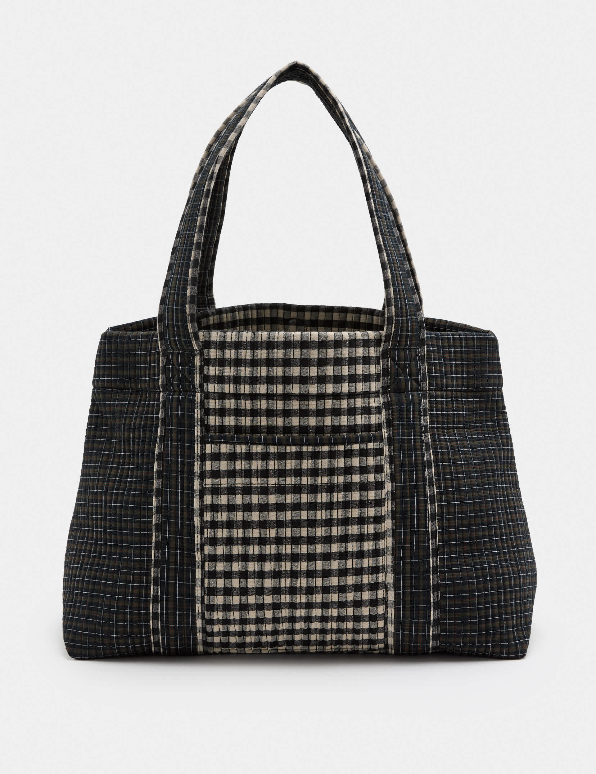 M&S Gingham Shopper patchwork bag, imported from the UK