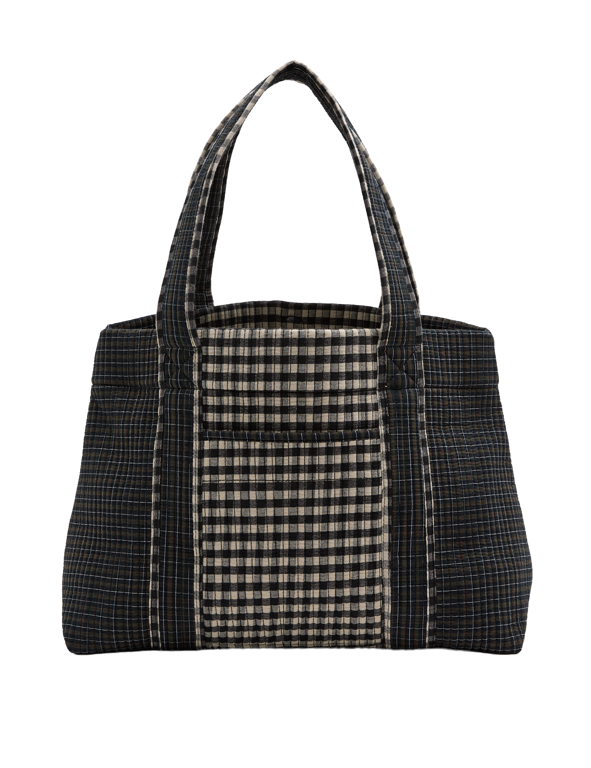 M&S Gingham Shopper patchwork bag, imported from the UK