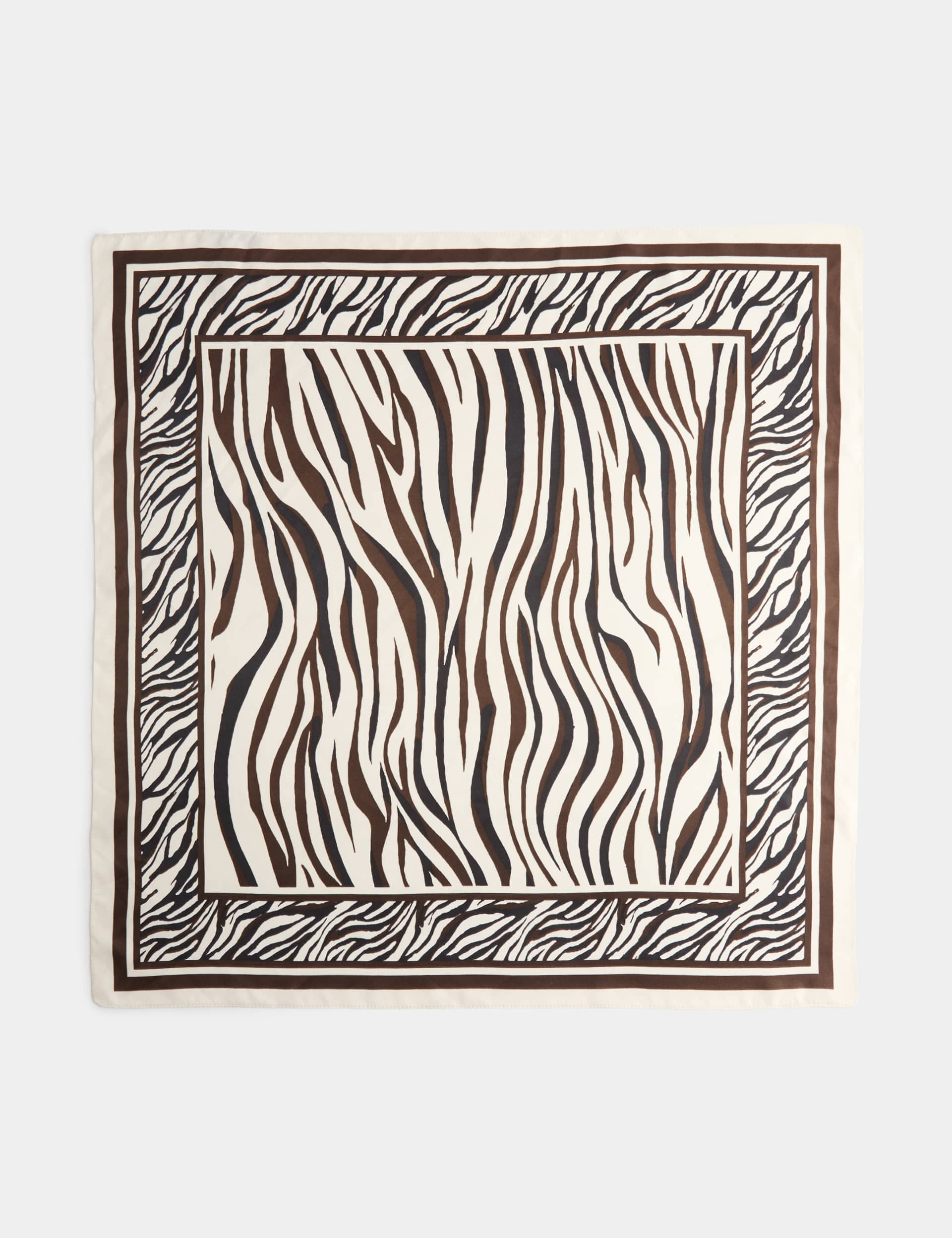 M&S satin printed scarf animal print 70cm, imported from the UK