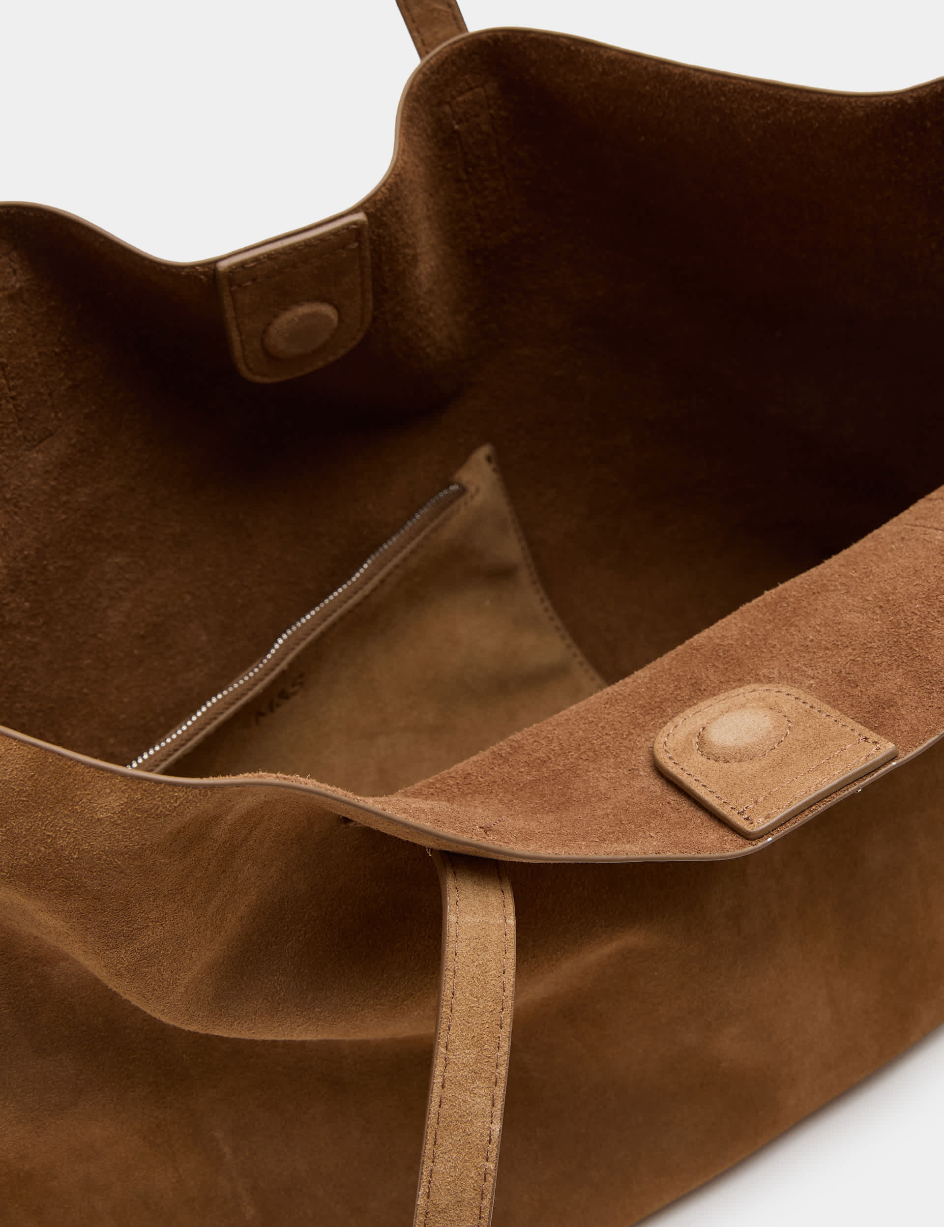 M&S suede tote bag with magnetic closure (British brand)
