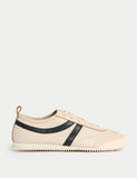 M&S Leder-Streifen-Sneakers mit Kontraststreifen, britische Version