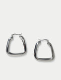 Autograph oversized silver square hoop earrings (British brand)