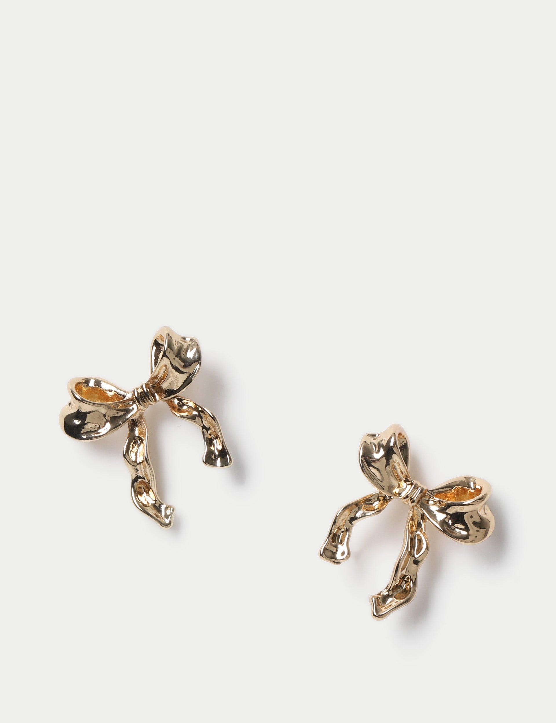 M&S Collection gold bow stud earrings (British brand)