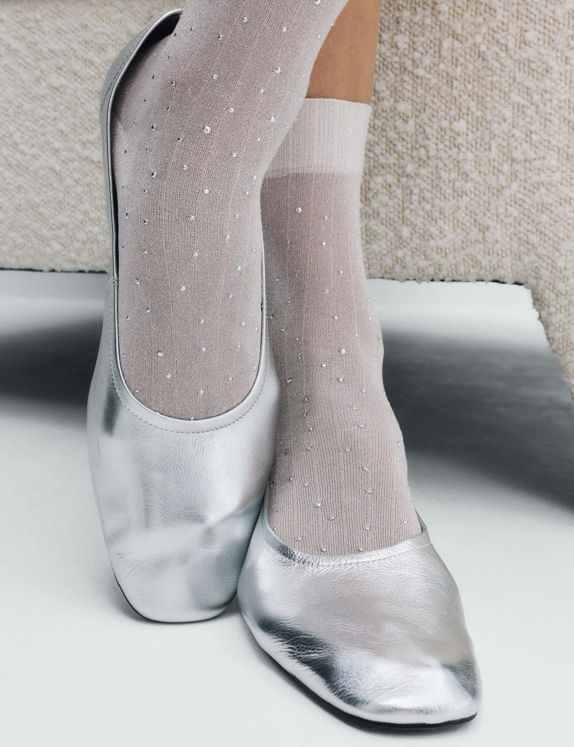 M&S glitter embellished crew socks, UK version