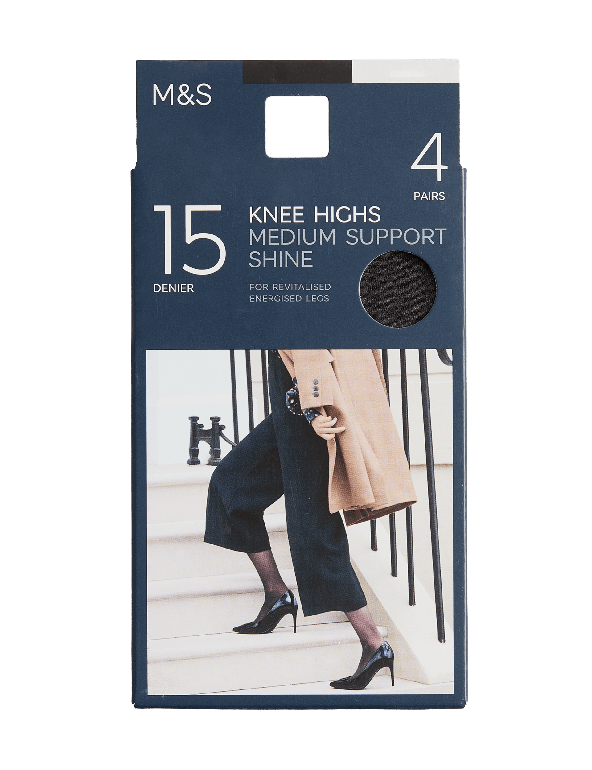 M&S 4 pack 15 denier knee highs, imported from the UK