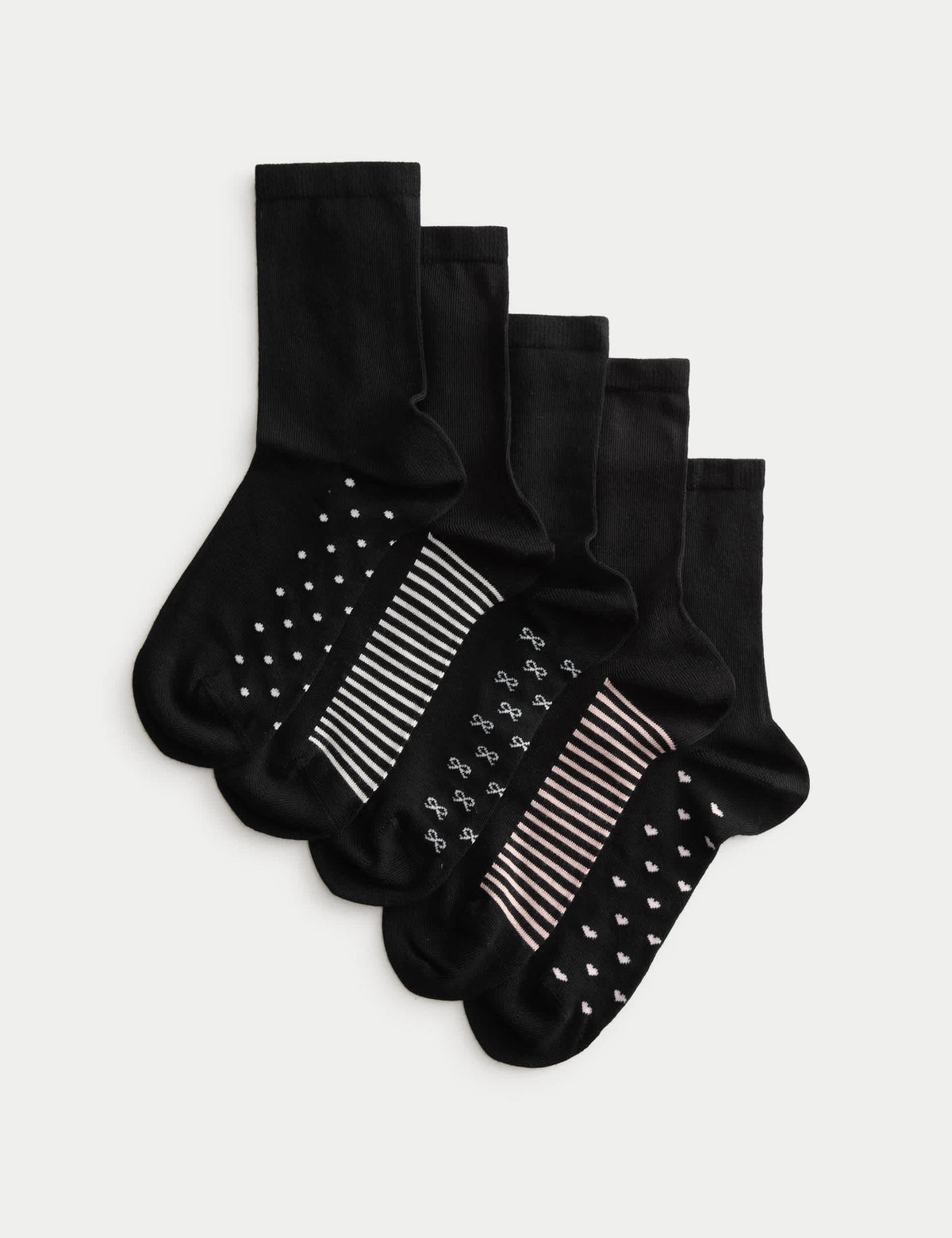M&S supersoft patterned ankle socks 5-pack, UK version
