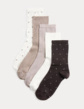 M&S supersoft spot ankle-high crew socks 5 pack, UK version