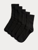 M&S 5pk cotton rich ribbed ankle high socks, imported from the UK