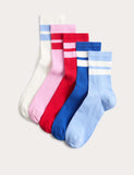 M&S cotton rich striped crew socks 5 pack, UK version