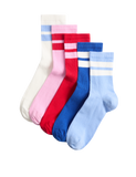 5 Pack Cotton Rich Striped Crew Socks