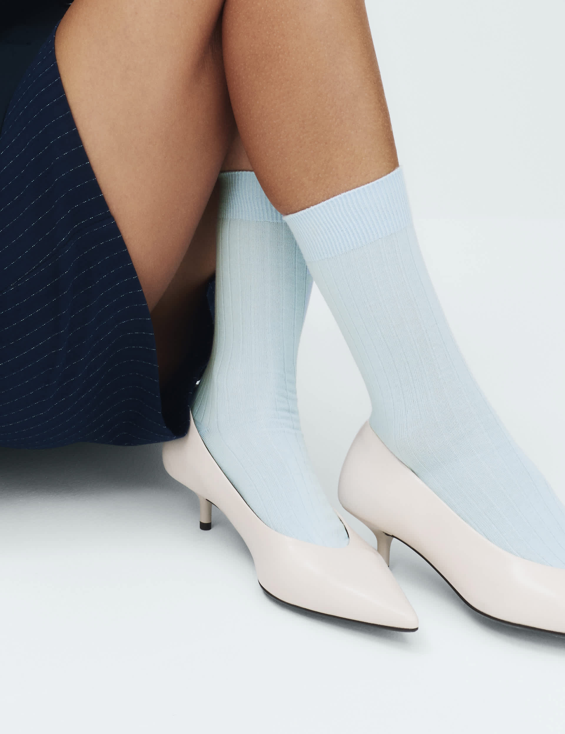 M&S cotton rich ribbed crew socks 2 pack (British brand)