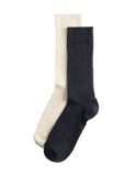 M&S cotton rich ribbed crew socks 2 pack (British brand)