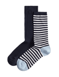 M&S rayon striped crew socks 2 pack (British brand)