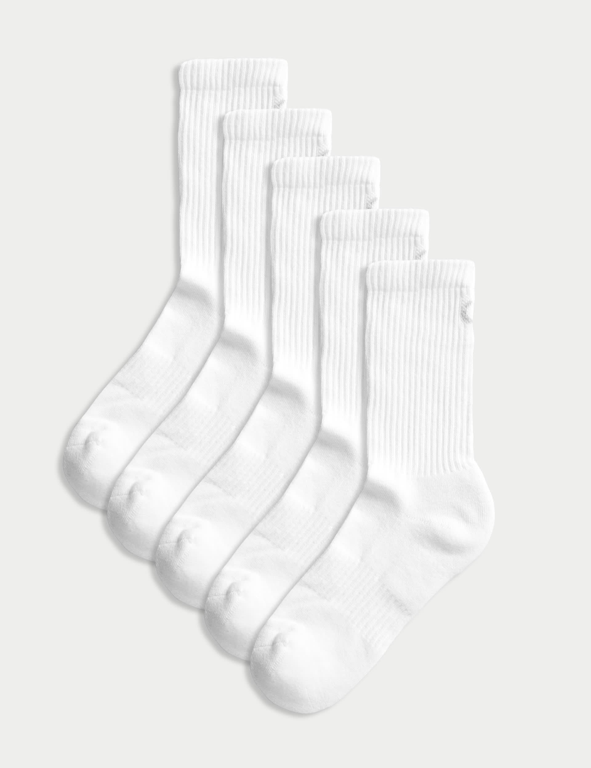 Goodmove cotton rich cushioned crew socks 5-pack, imported from the UK
