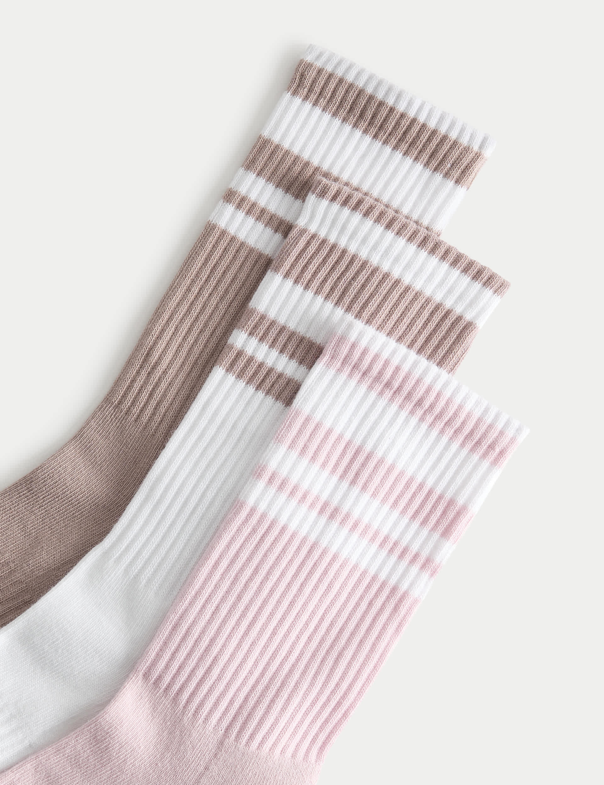 Goodmove cotton rich striped crew socks 3 pack - British product