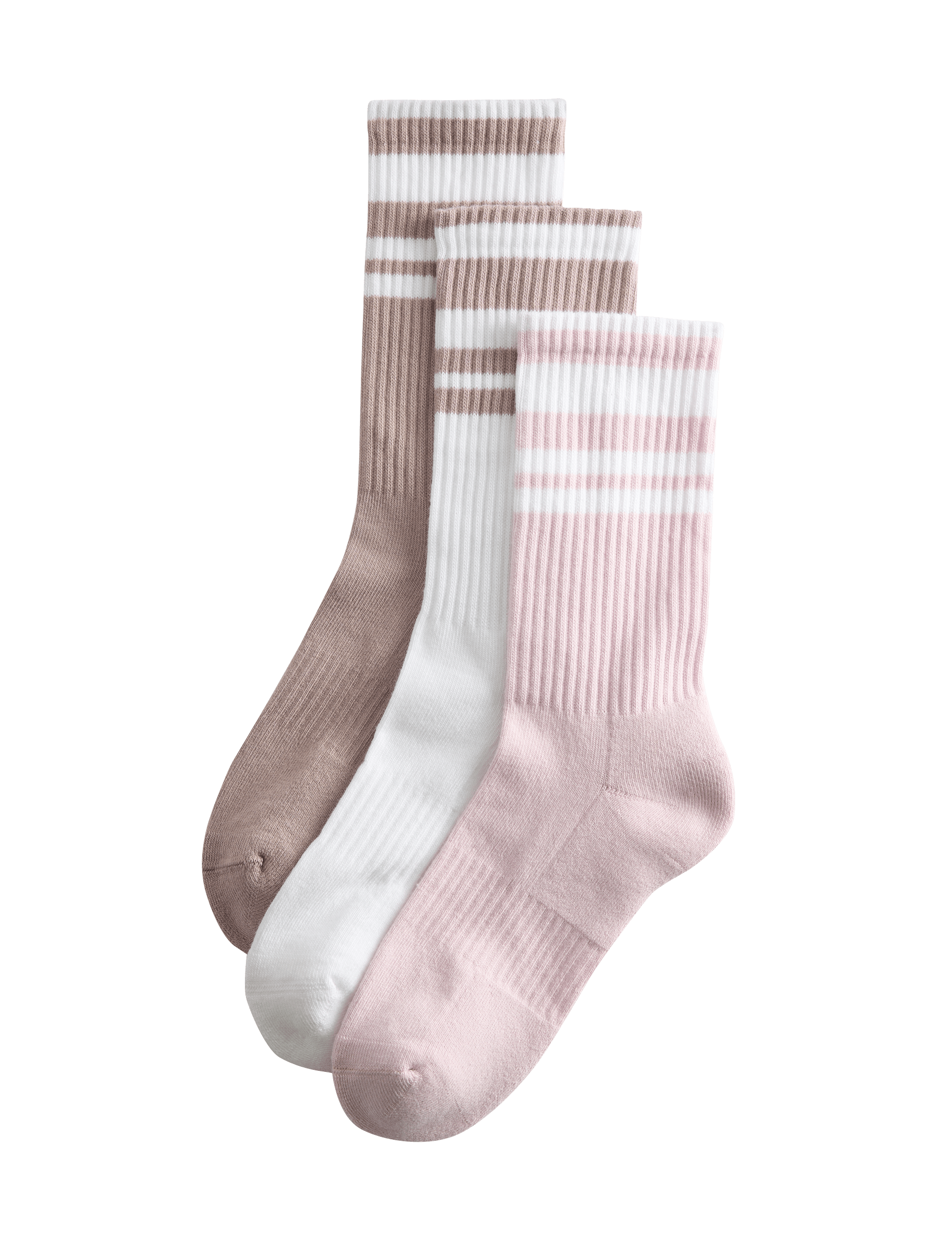 Goodmove cotton rich striped crew socks 3 pack - British product