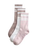 Goodmove cotton rich striped crew socks 3 pack - British product